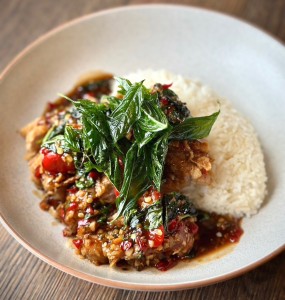Pad ka praw gai krob w/rice